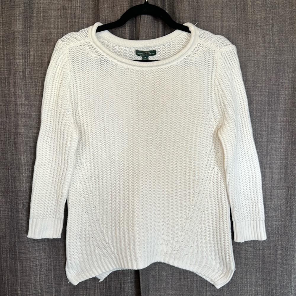 Lauren jeans co white cotton knit sweater 3/4 sleeve